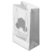 Gray D20 Dice Wedding Gift Bag Klein Cadeauzakje (Voorkant Gekanteld)
