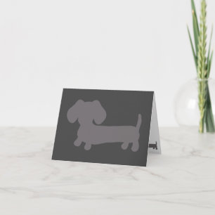Gray Dachshund Masculine Note Card Kaart