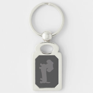 Gray Dachshund Masculine Sleutelhanger sleutelring