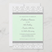 Gray Damask 70th Birthday Party Invitations (Dos)