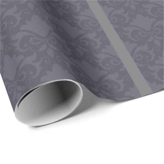 Gray Damask Bows Cadeaupapier (Rol Hoek)