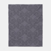 Gray Damask Bows Fleece Deken (Voorkant)