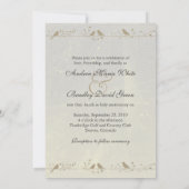 Gray Damask Heart Wedding Invitation Kaart (Achterkant)