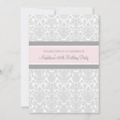 Gray Damask Invitations à la fête du 80e anniversa (Devant)
