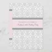 Gray Damask Invitations à la fête du 80e anniversa (Devant / Derrière)