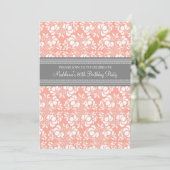 Gray Damask Invitations à la fête du 80e anniversa (Debout devant)