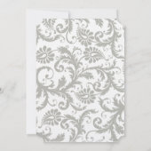 Gray Damask Sweet Lilac Mariage Invitations (Dos)