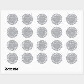 Gray Dank je voor Kerstmis Holly Wreath Ronde Sticker (Vel)