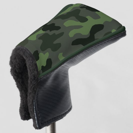 Gray dark green camouflage nr. 14 print golfheadcover (3/4 voorkant)