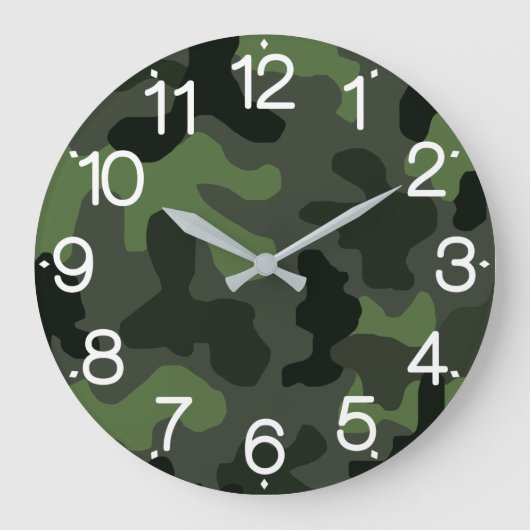 Gray dark green camouflage nr. 14 print   grote klok (Voorkant)