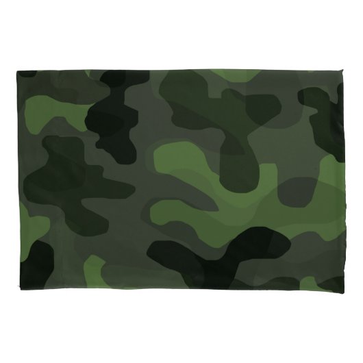 Gray dark green camouflage nr. 14 print kussensloop (Voorkant)