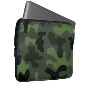 Gray dark green camouflage nr. 14 print laptop sleeve