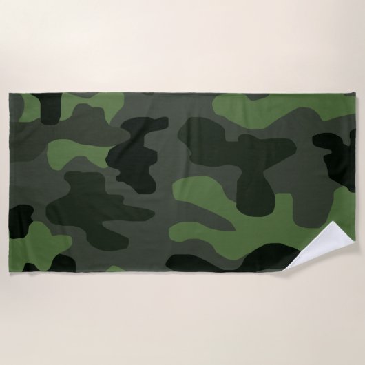 Gray dark green camouflage nr. 14 print strandlaken (Voorkant)