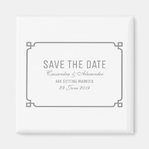 Gray Deco Chic Opslaan Datum Magneet