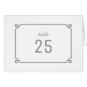 Gray Deco Chic-tabelnummer