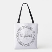 Gray Decorative Circle Pas Monogram Tas aan (Achterkant)