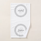 Gray Decorative Cirogram Monogram Bath-handdoekset Bad Handdoek (Handdoek)