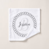 Gray Decorative Cirogram Monogram Bath-handdoekset Bad Handdoek (Wasdoekje)