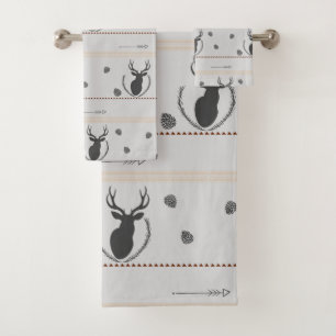 Gray Deer Patroon Bad Handdoek