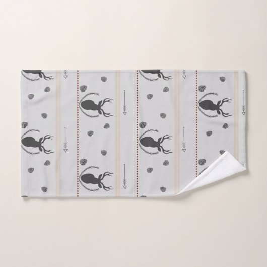 Gray Deer Patroon Bad Handdoek (Handdoek)