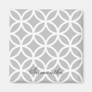 Gray Diamond Pattern Personalized Magnet Magneet