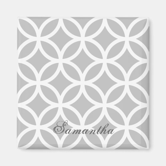 Gray Diamond Pattern Personalized Magnet Magneet (Voorkant)