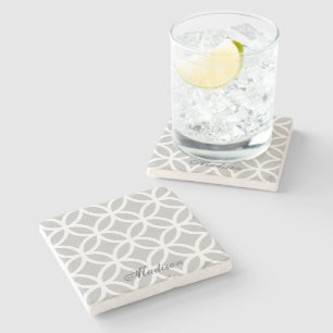 Gray Diamond Pattern Personalized Stone Onderzette Stenen Onderzetter