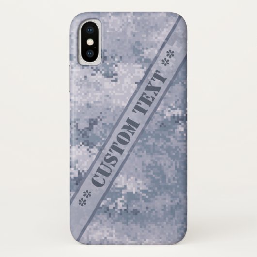 Gray Digi Camo met aangepaste tekst Case-Mate iPhone Case (Achterkant)