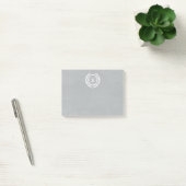 Gray Distress Laurel Monogram Post-it® Notes (Kantoor)