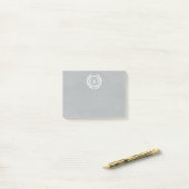 Gray Distress Laurel Monogram Post-it® Notes (Op bureau)