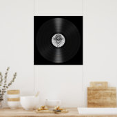 Gray Dj Sugar Skull op vinyl Record Graphic Poster (Keuken)