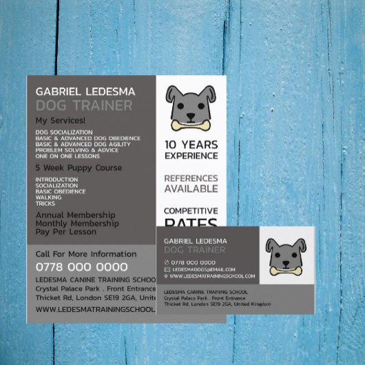 Gray Dog, Dog Trainer Visitekaartje