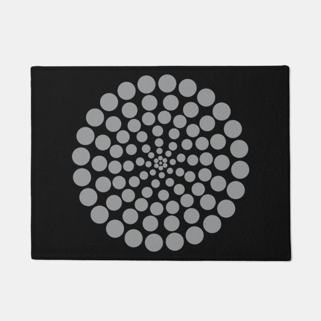 GRAY DOT PRINT.  ACHTERGRONDKLEUR. DEURMAT (Voorkant)
