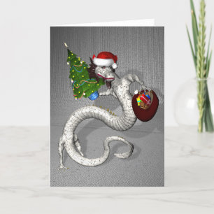 Gray Dragon Feestdagen Kaart