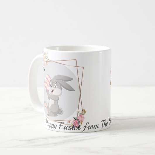 Gray Easter Bunny Personalized Mug (Devant gauche)