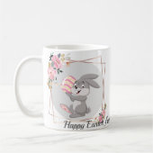 Gray Easter Bunny Personalized Mug (Gauche)