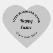 Gray Easter Business Heart Shape Sticker (Voorkant)
