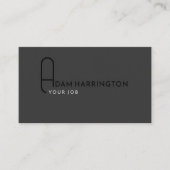 Gray | Élégant Carte de visite de code QR standard (Devant)