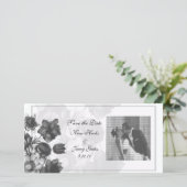 Gray Elegant Flower Wedding Photo Cards Save The Date (Staand voorkant)