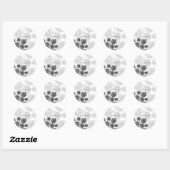Gray Elegant Flower Wedding Stickers (Vel)