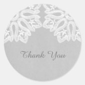 Gray Elegant Lace Dank je Stickers (Voorkant)
