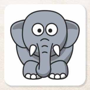GRAY ELEPHANT VIERKANTE KARTONNEN ONDERZETTER