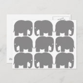Gray Elephants Silhouette Briefkaart (Voorkant / Achterkant)