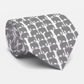 Gray Elephants Silhouette Stropdas (Opgerold)
