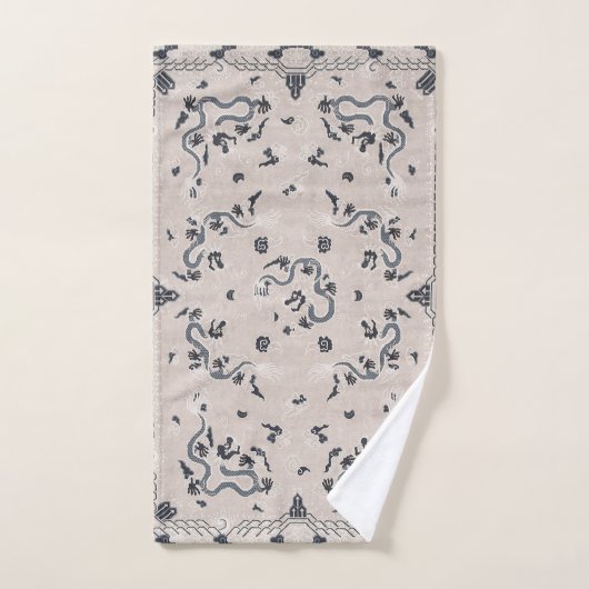Gray en Black Deco Dragon Art Bad Handdoek (Handdoek)