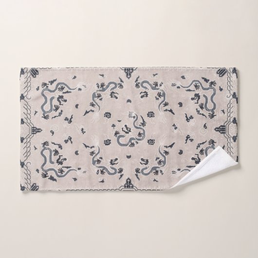 Gray en Black Deco Dragon Art Bad Handdoek (Handdoek)