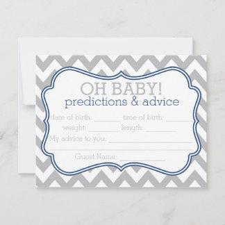 Gray en Blue Chevron Predications & Advice Card Advieskaart