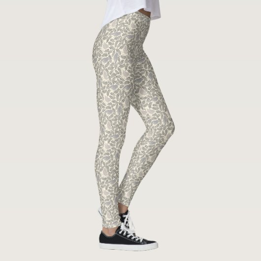 Gray en Ivory Bird Pattern Leggings (Rechts)