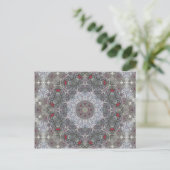 Gray en Red Mandala Briefkaart (Staand voorkant)