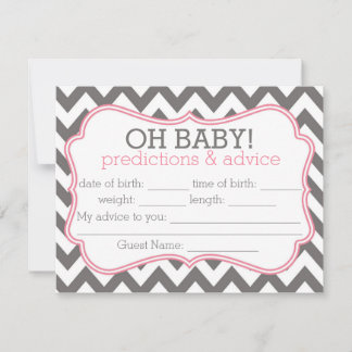 Gray en Roze Chevron Voordicaties en Advice Kaart